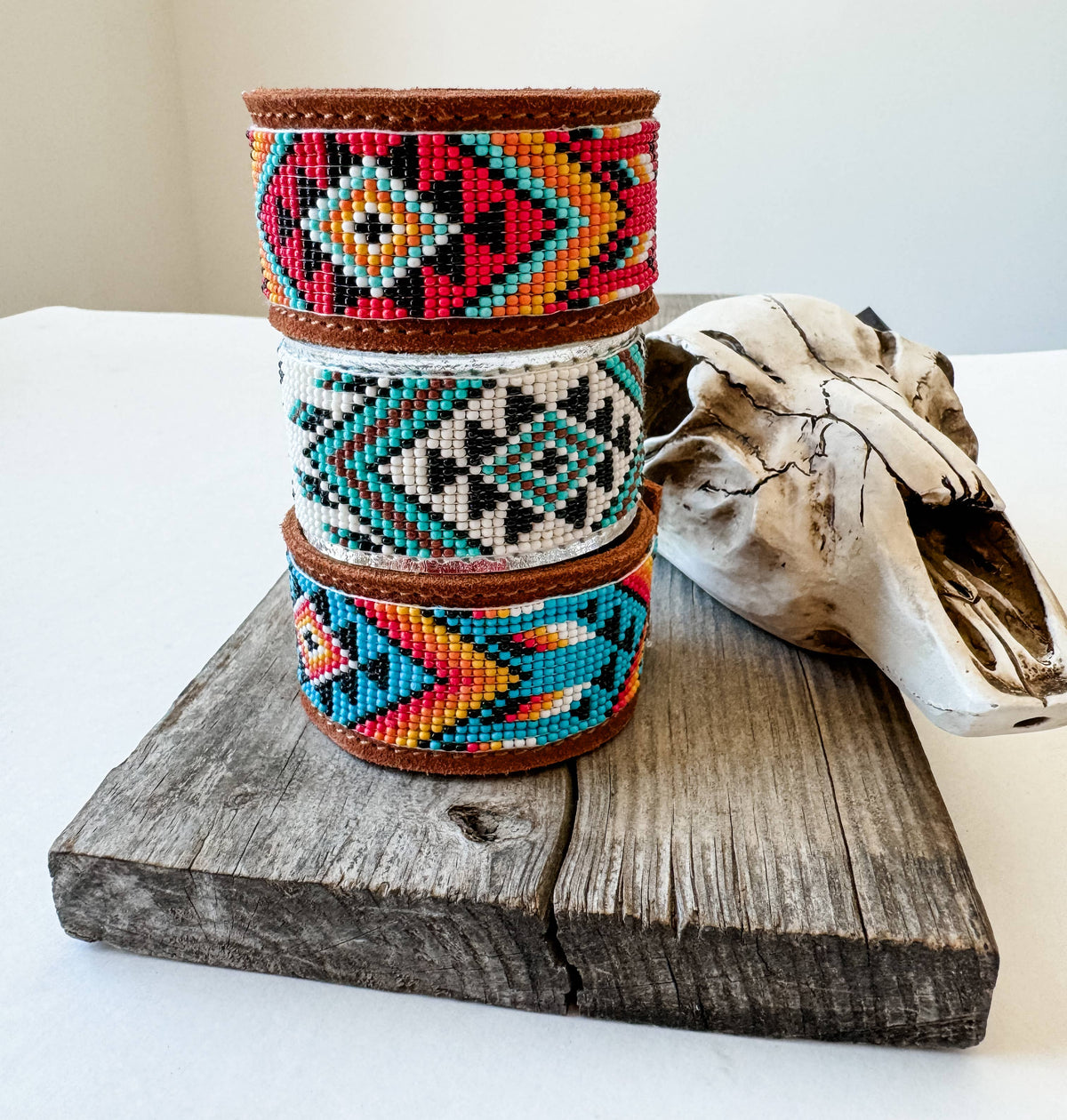 Western Aztec Leather Bracelet