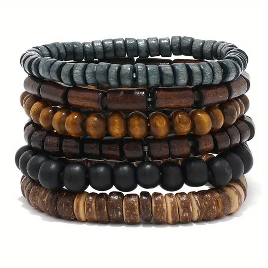 Wooden Stacked Bracelets