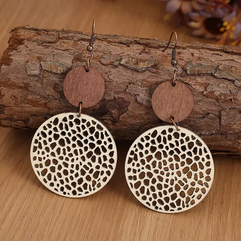 Wooden Earrings.. CREAM