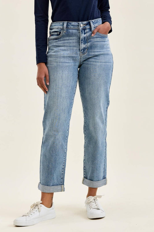 Judy Blue Jeans- MR "BILLIE" Boyfriend LT Light Iced Indigo