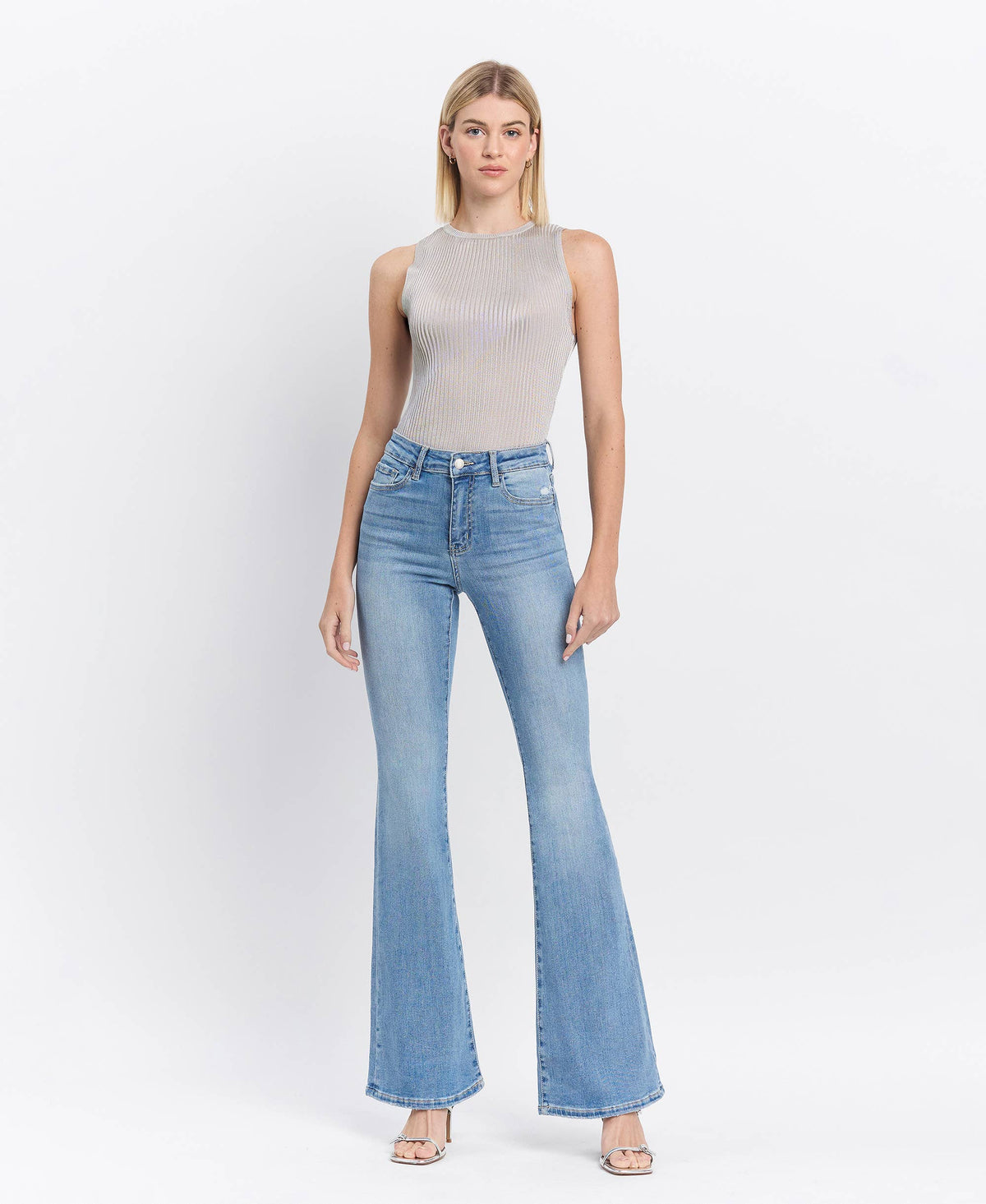 VERVET by FLYING MONKEY- HIGH RISE LONG FLARE JEANS