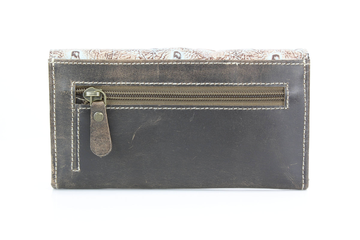 Women’s Brown Turquoise Bison Clutch ABLW 18-2548