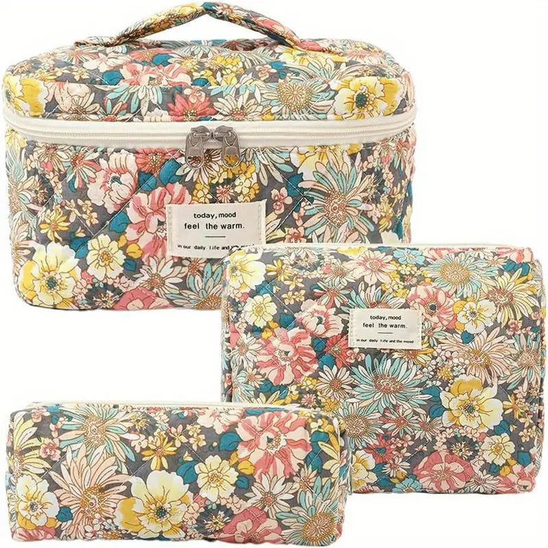 "Today, Mood" 3-piece makeup traveling set- Spring Floral