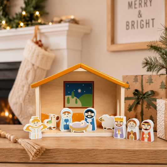10 Piece Wooden Nativity Play Set