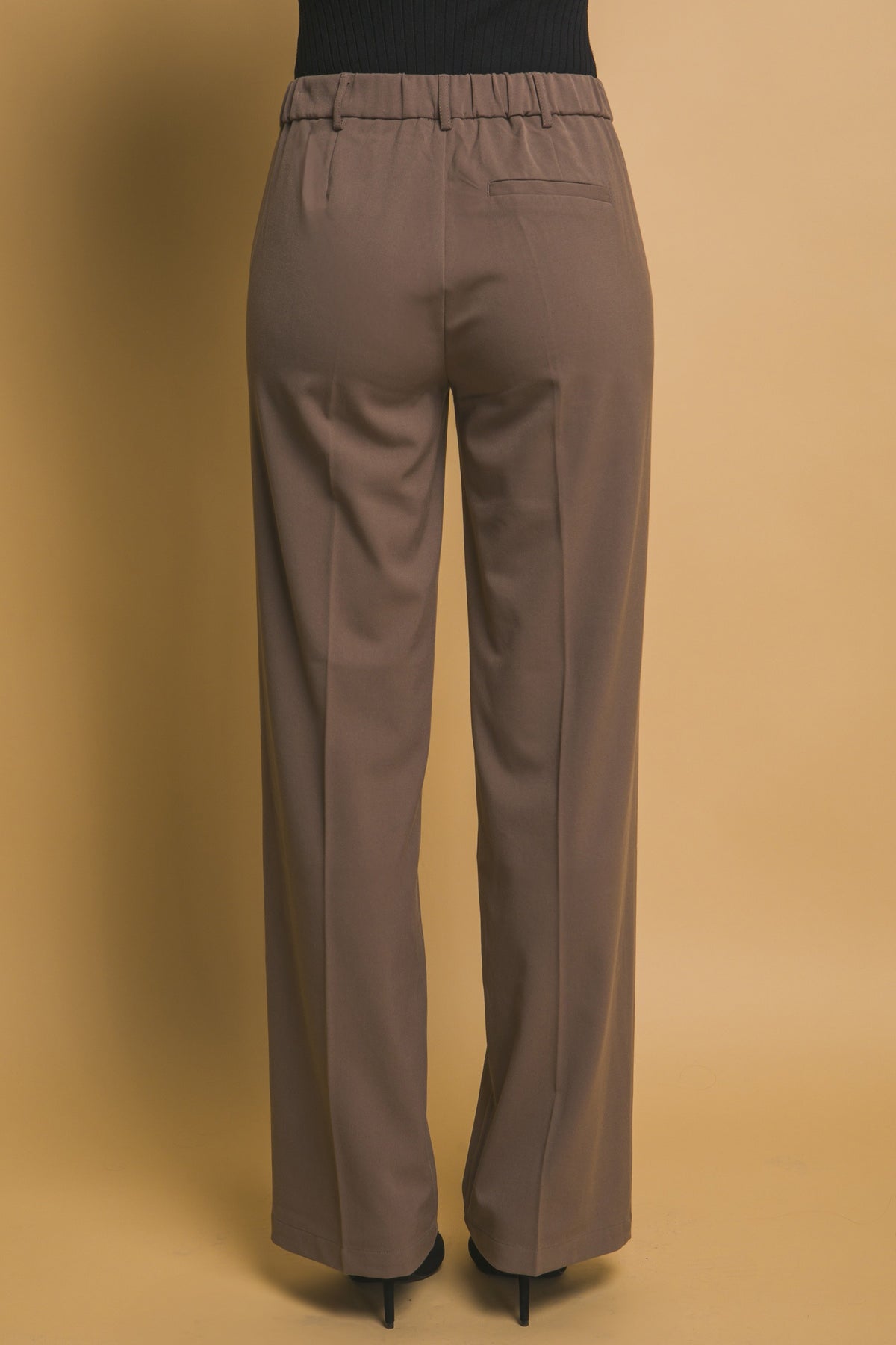 Solid Formal Long Pants- Brown