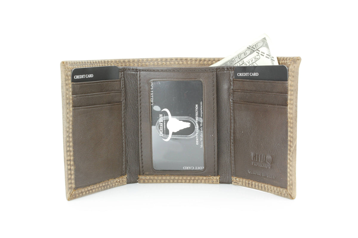 Men’s Tri-Fold Wallet with Cowboy Emboss ABMWVT 04