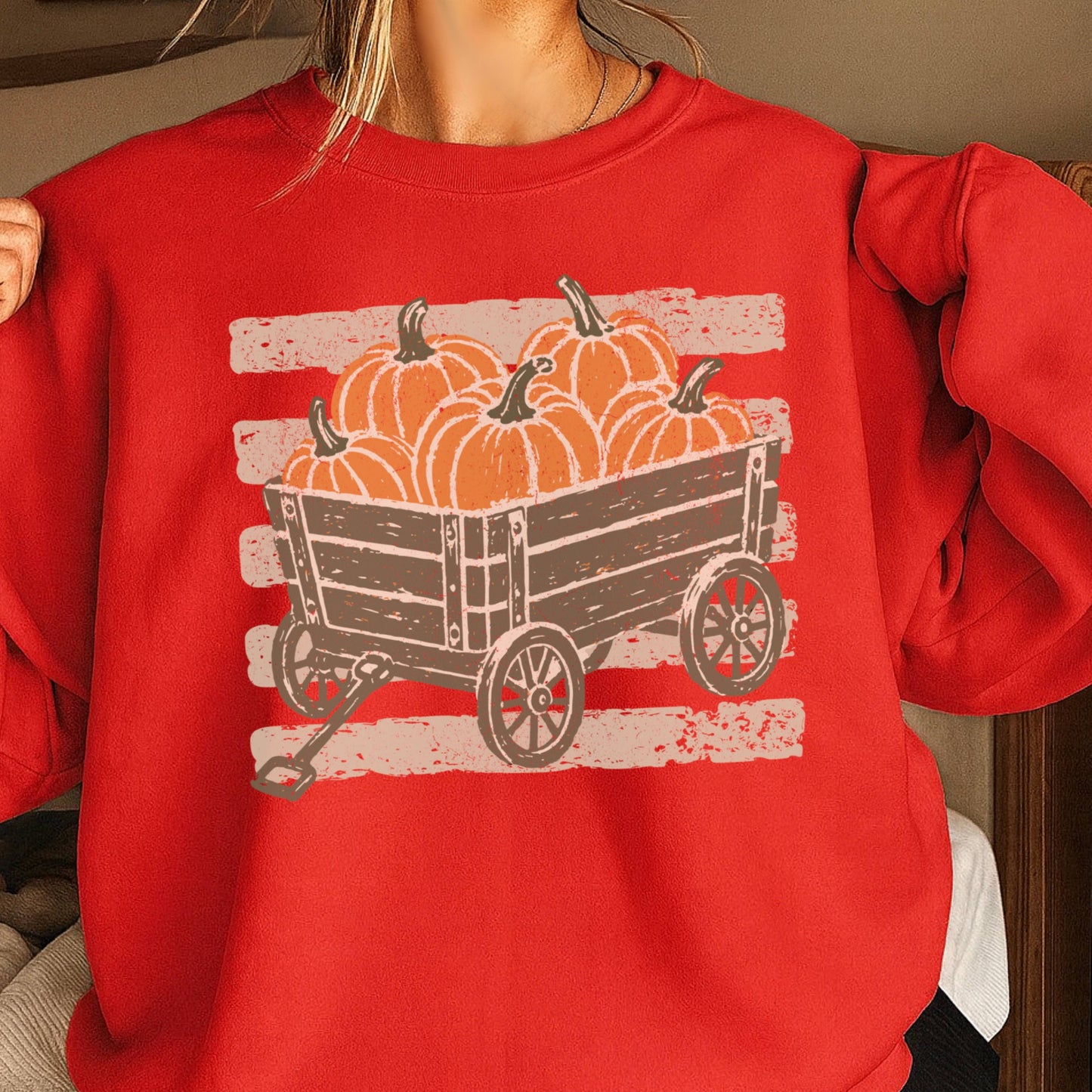 Pumpkin Wagon Fall Sweatshirt | Fall 2026 | Gildan