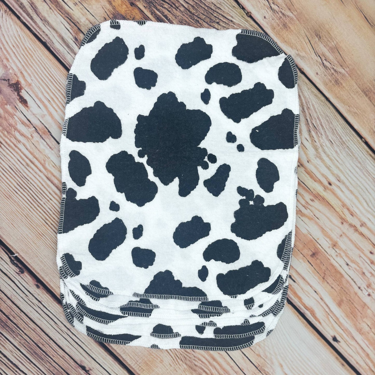 Black and White Cowprint Reusable Cotton Paper Towels