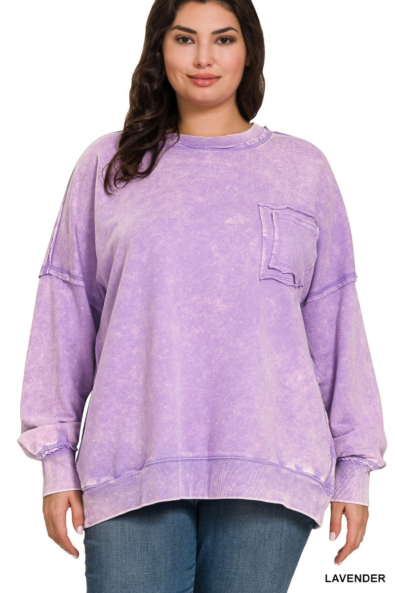Acid Wash Pullover Sweatshirts