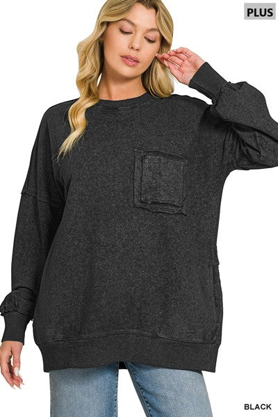 Acid Wash Pullover Sweatshirts