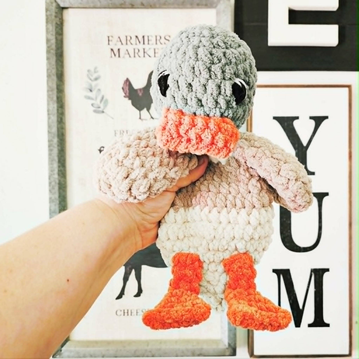Crochet Duck Stuffed Animal | Infant Cuddle Snuggler Toy