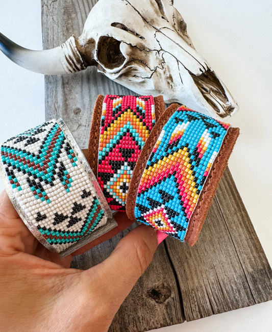 Western Aztec Leather Bracelet