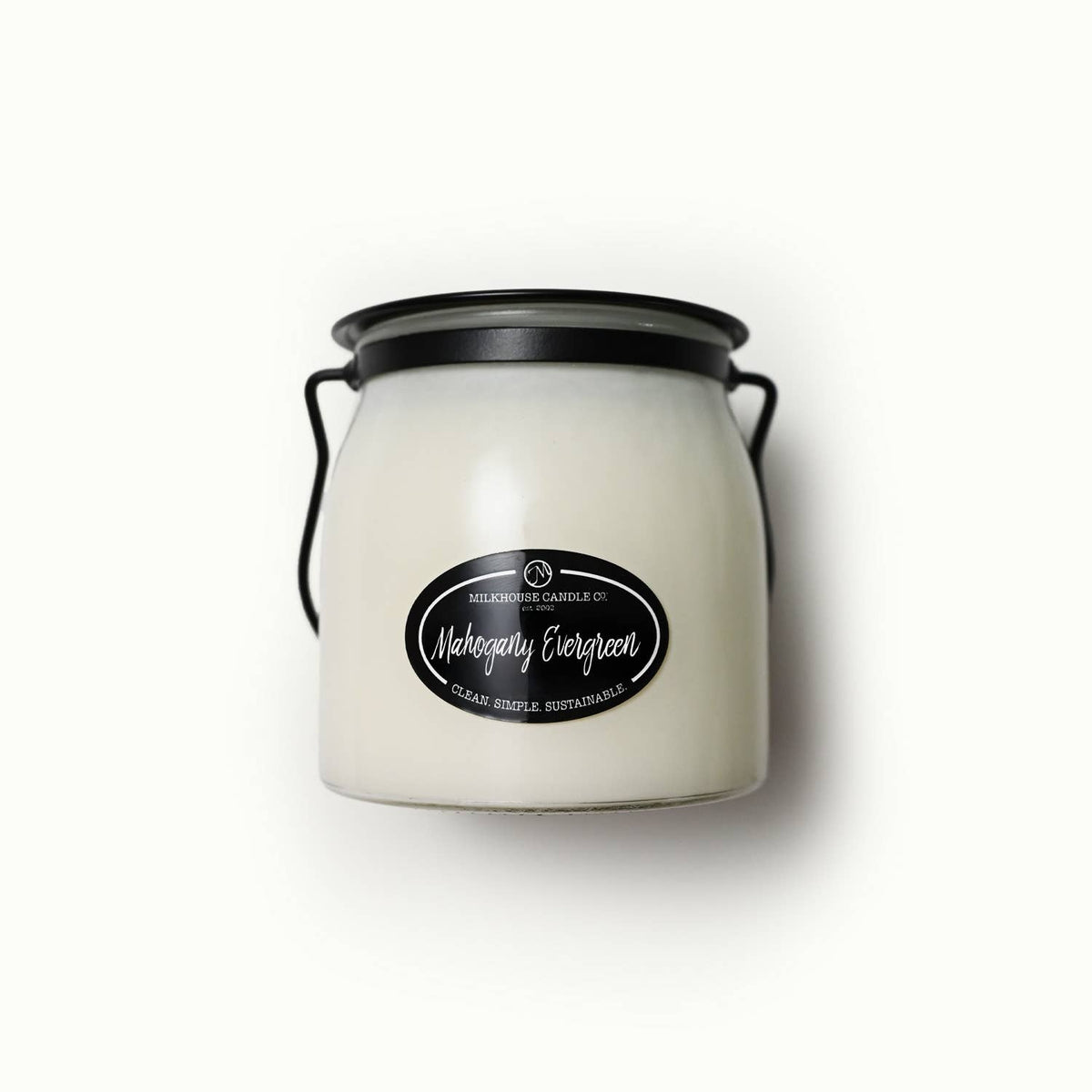 16 oz Butter Jar Candle: Mahogany Evergreen