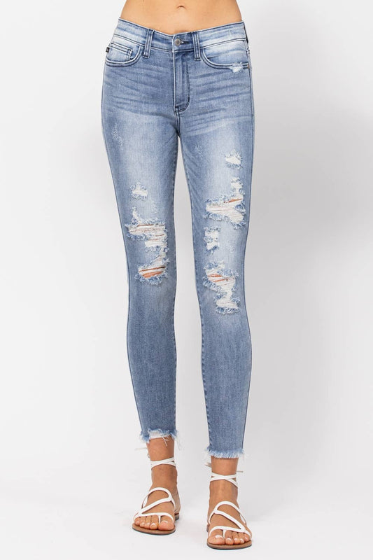 Judy Blue- MID-RISE SKINNY DESTROYED