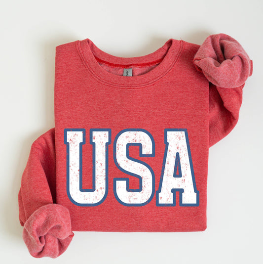 USA Sweatshirt Vintage Patriotic Graphic Pullover