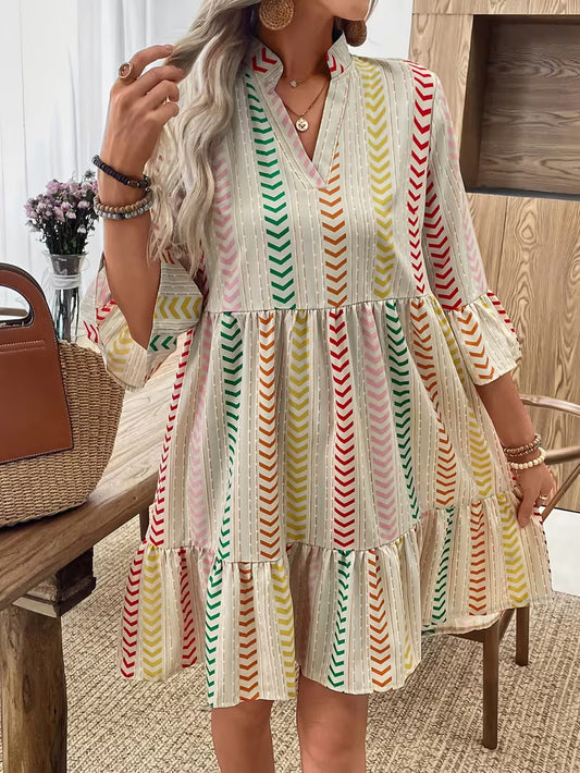 Unique Three Quarter Sleeve Dress