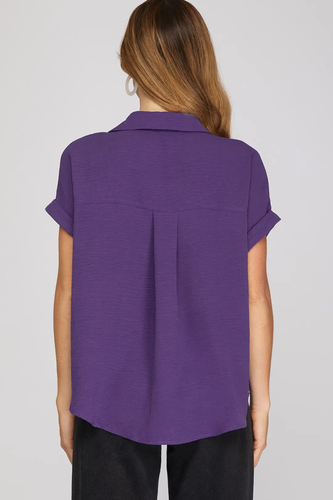Funday Purple Collared Top