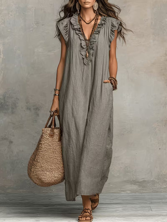 Long Casual Dress- Gray or Brown