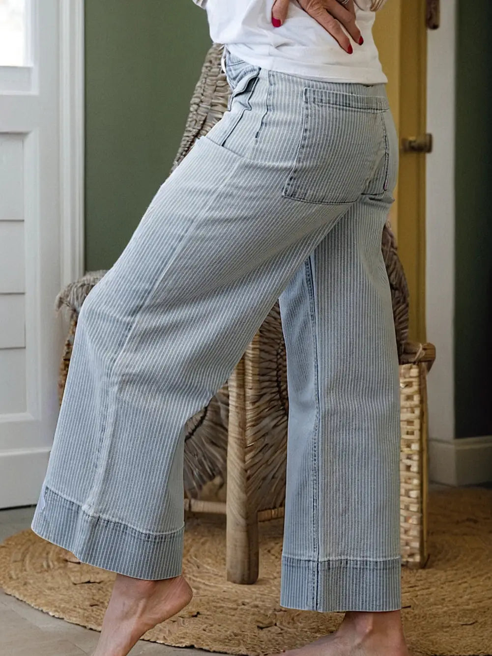 Sky Blue Stripe Pants