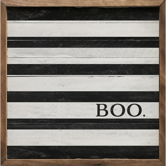 Wooden Boo Black And White Stripe