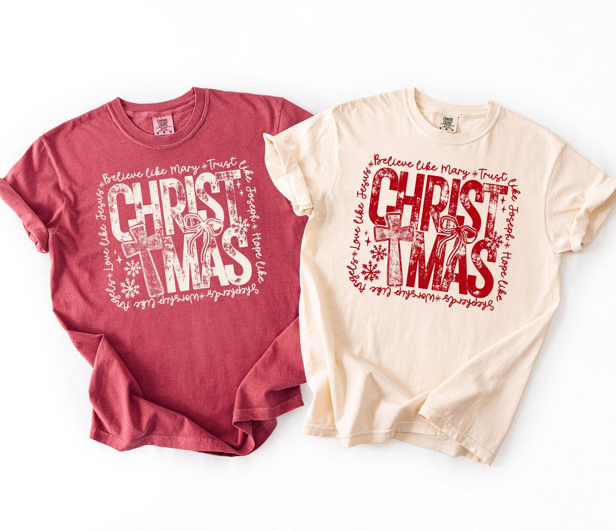 Christmas Believe Like Mary Tee- Ivory