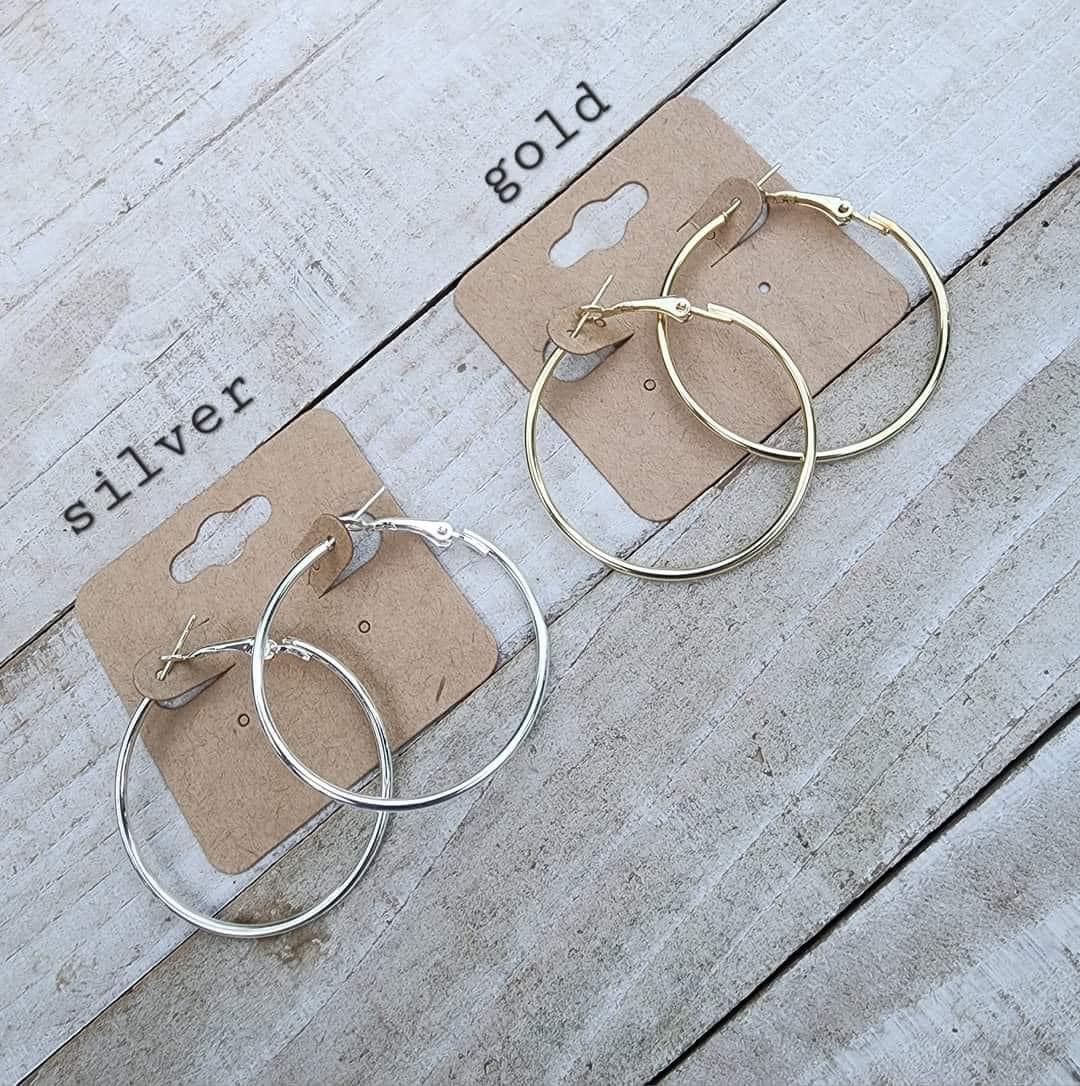 Gold and Silver Hoop Earrings