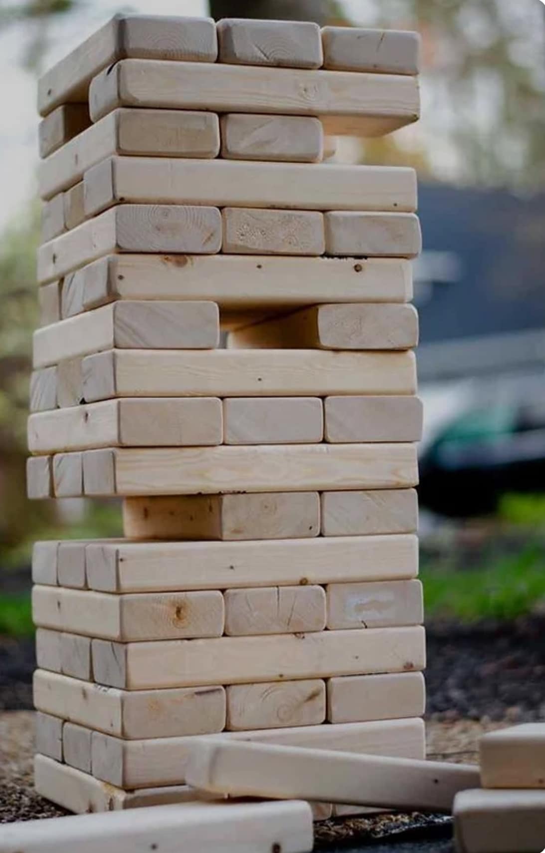 Outside Wooden "Jenga" Blocks