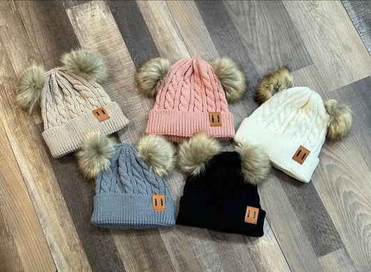 Double Cuteness Kids Beanie Hats