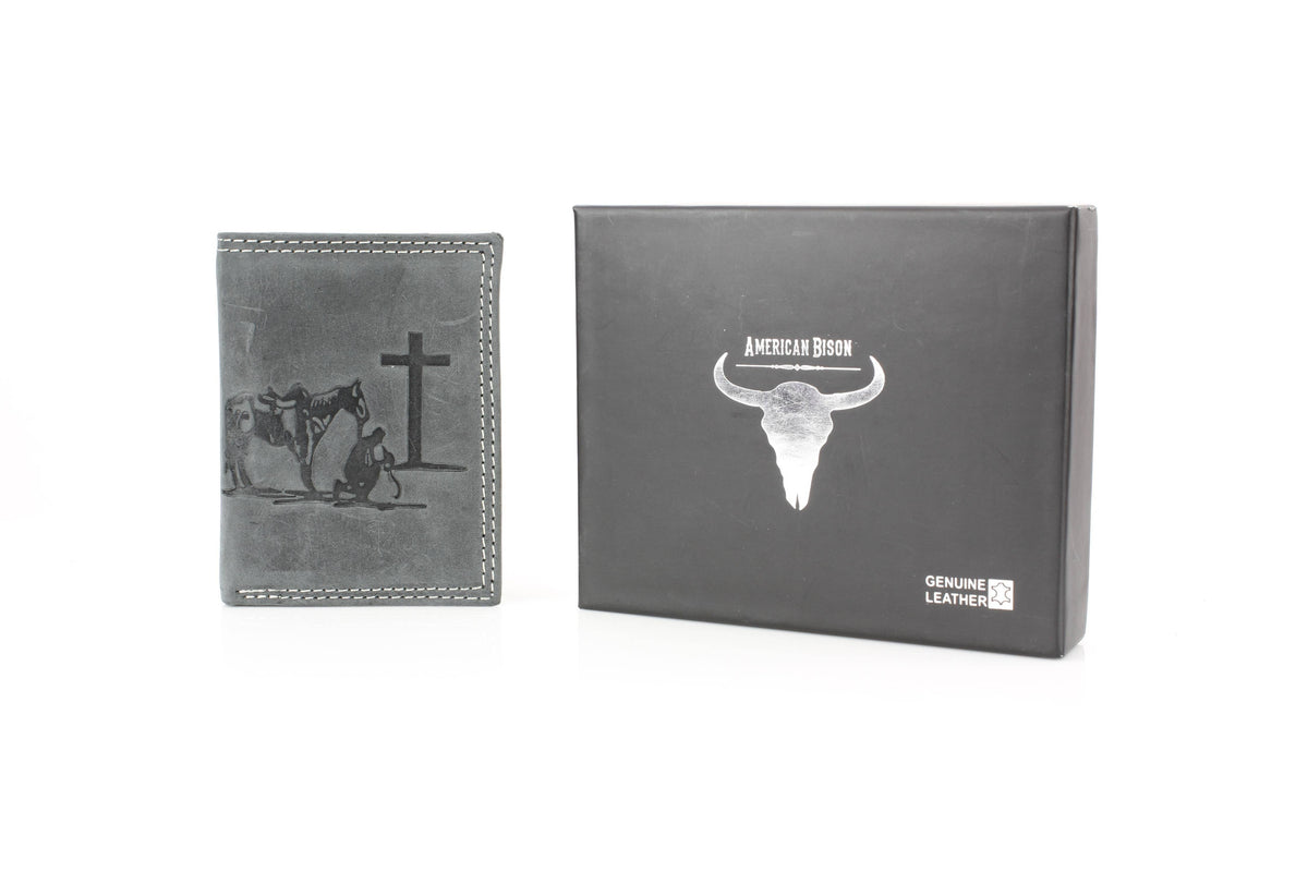 Men’s Tri-Fold Wallet with Cowboy Emboss ABMWVT 04