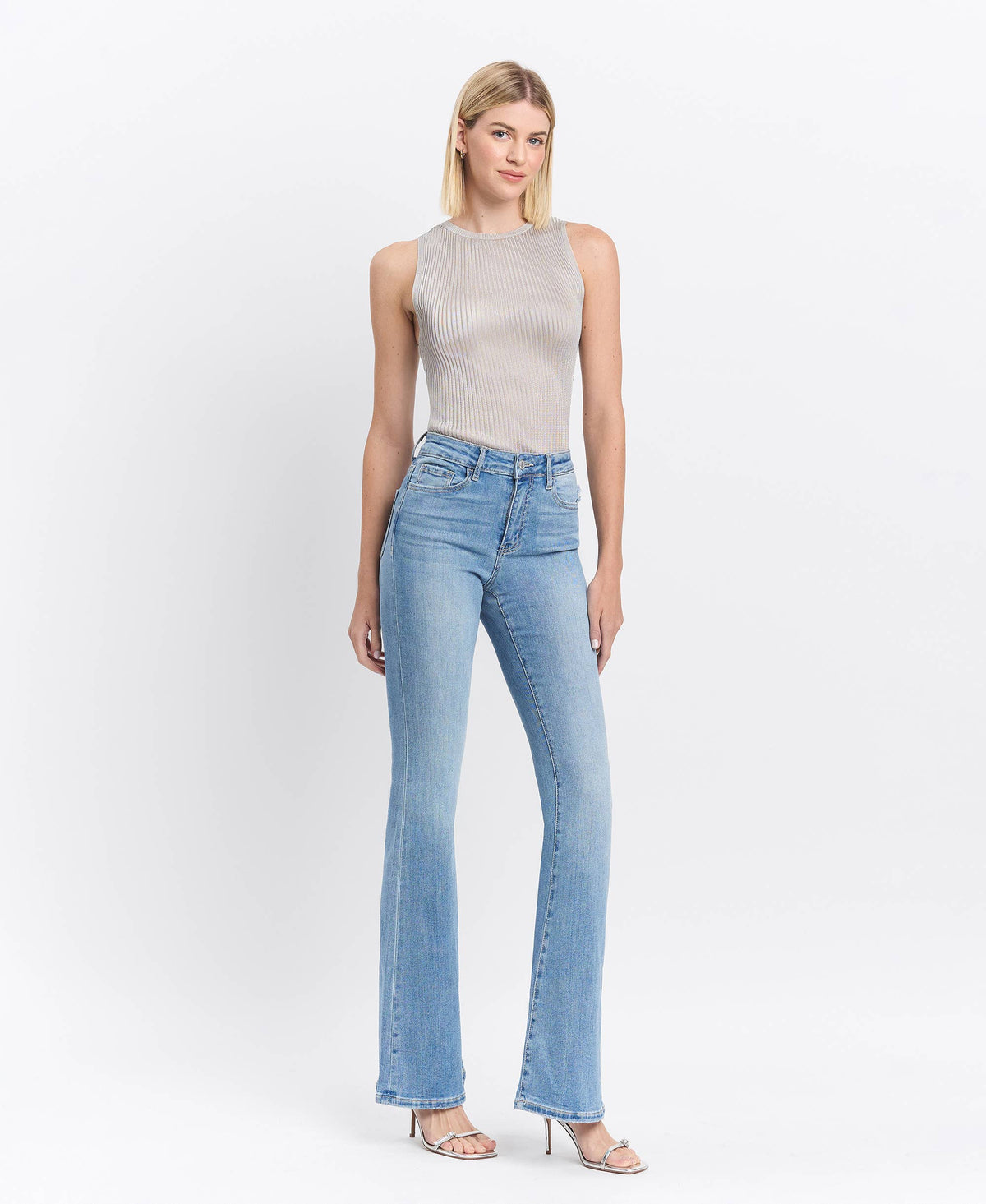 VERVET by FLYING MONKEY- HIGH RISE LONG FLARE JEANS