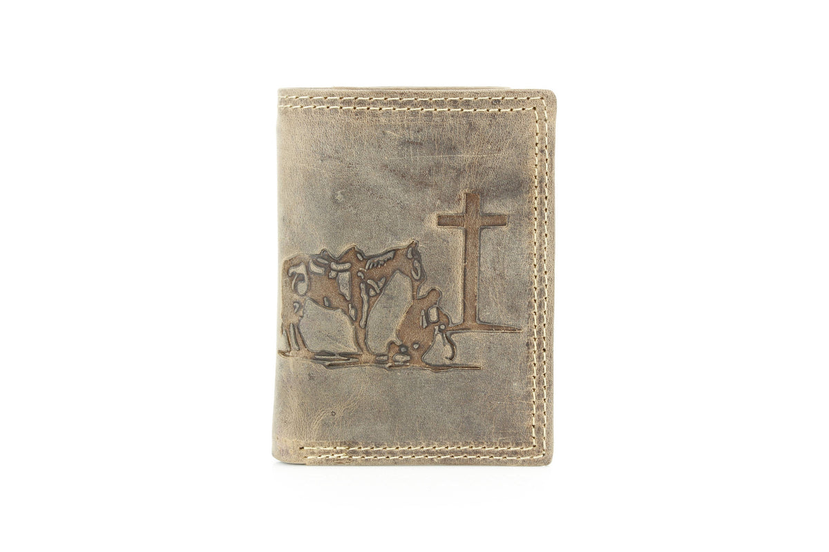 Men’s Tri-Fold Wallet with Cowboy Emboss ABMWVT 04