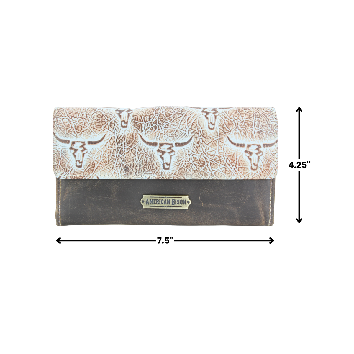 Women’s Brown Turquoise Bison Clutch ABLW 18-2548