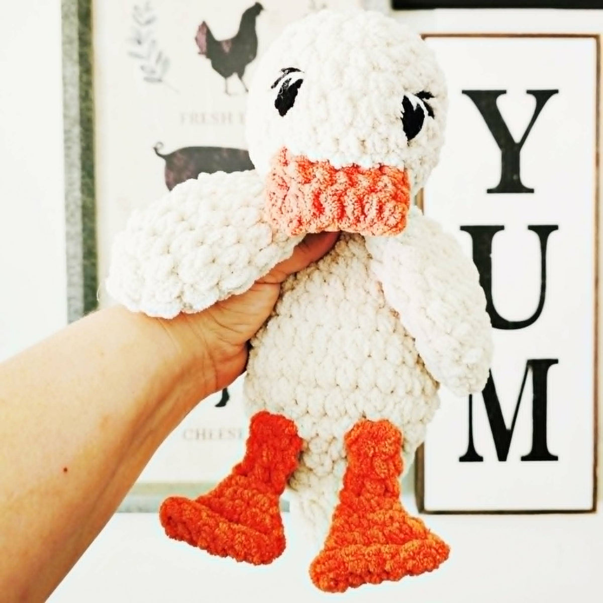Crochet Duck Baby Plushie | Soft Security Blanket Lovey