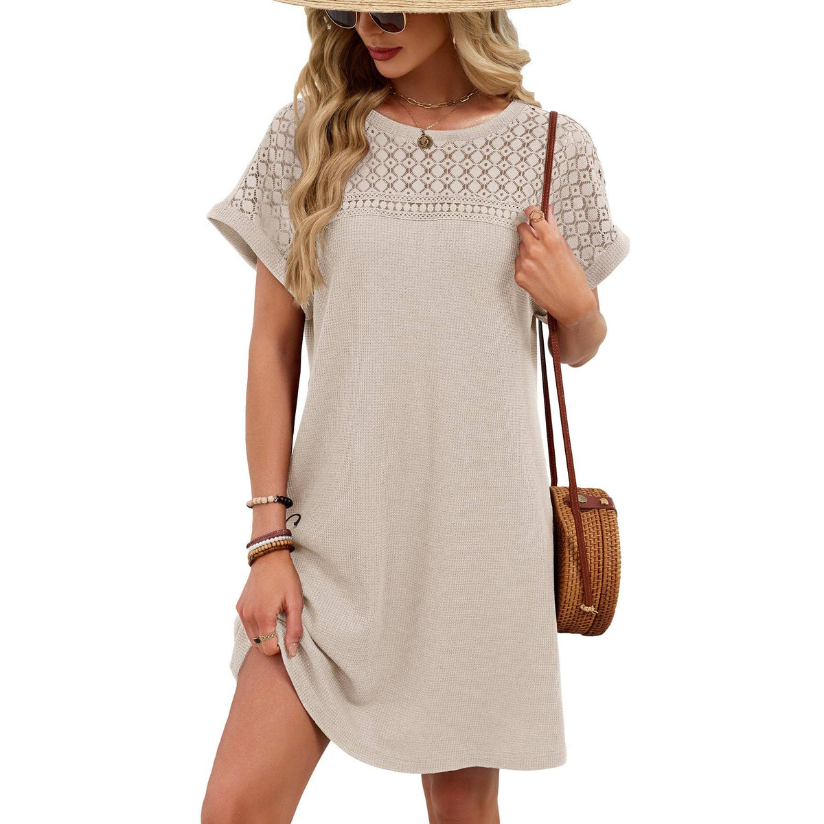 Lace Casual Short Sleeve Dress
