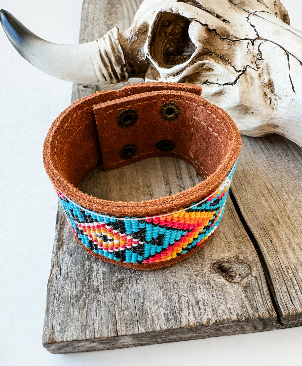 Western Aztec Leather Bracelet