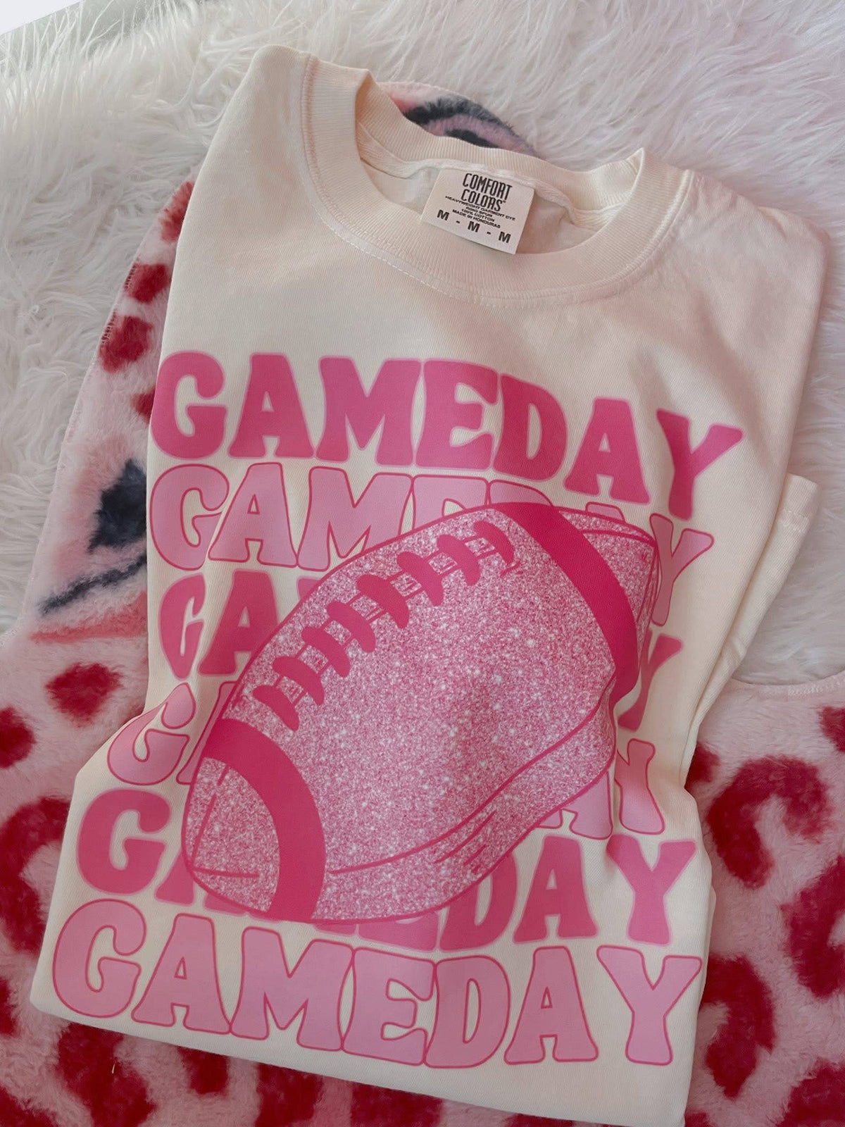 Pink Football Short Sleeve Tee