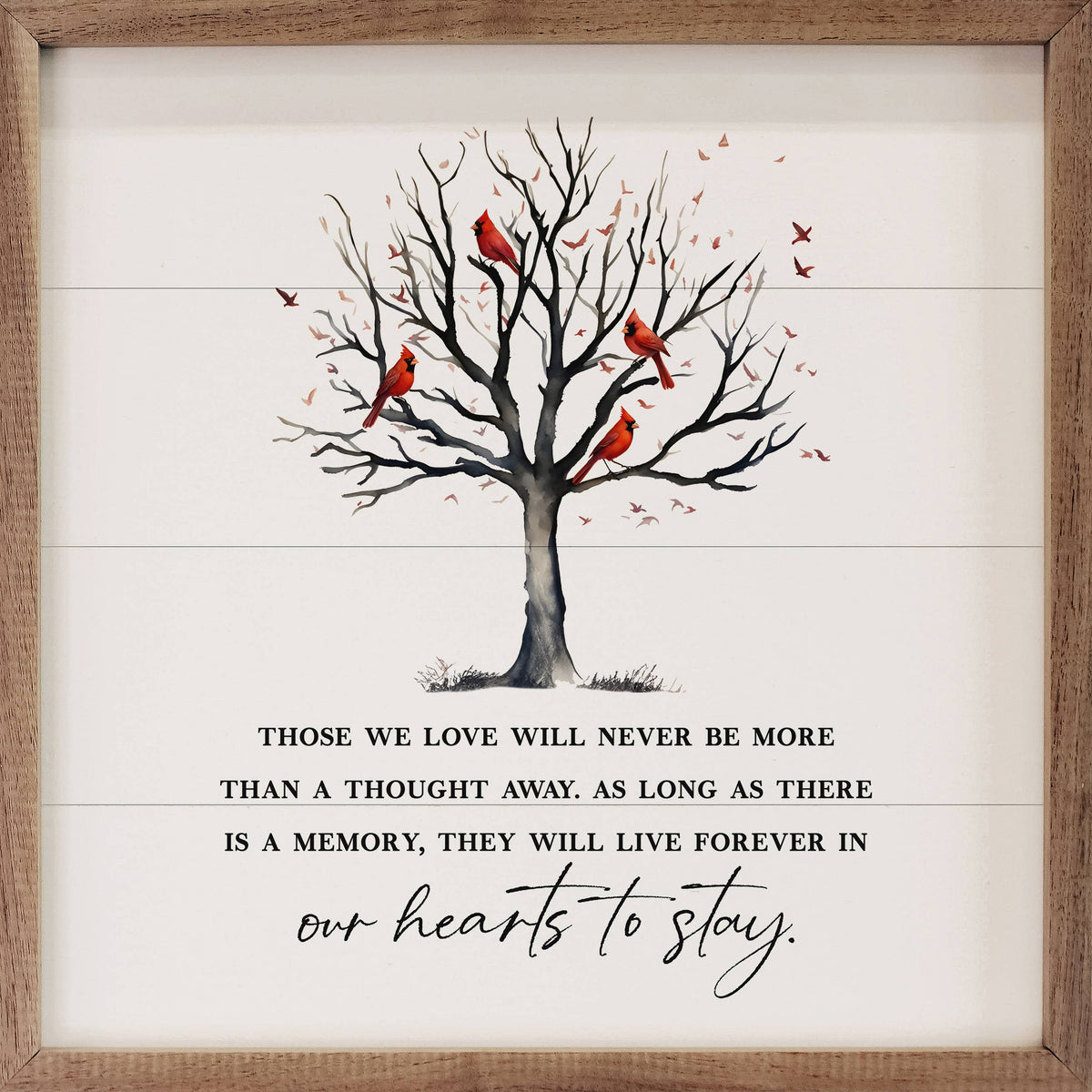 Our Hearts To Stay Cardinal Tree White