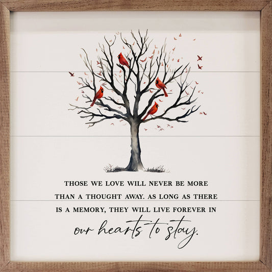 Our Hearts To Stay Cardinal Tree White