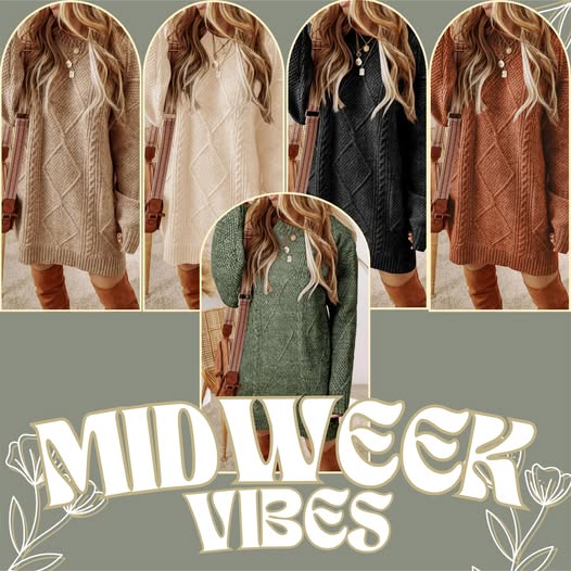 Cable Knit Sweater Dress