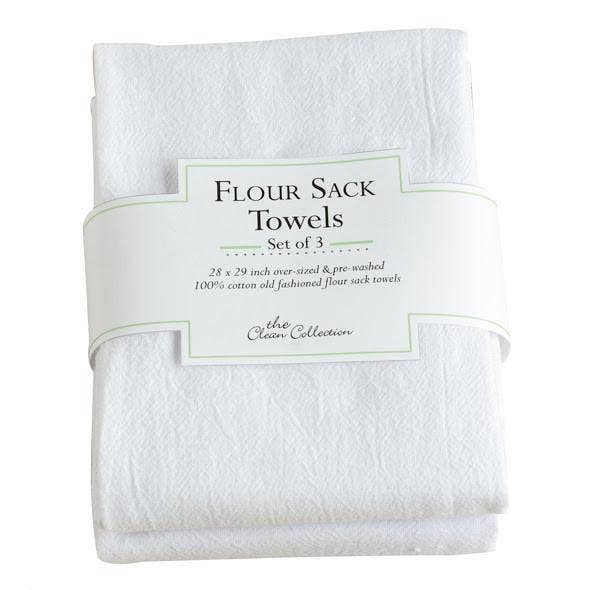 Set of 3- White Flour Sack Towels