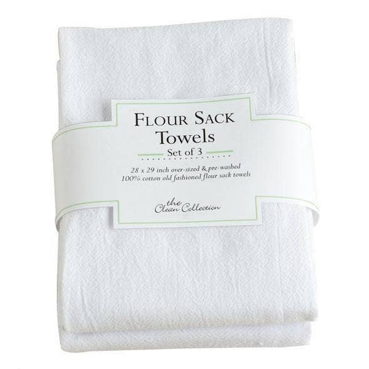 Set of 3- White Flour Sack Towels