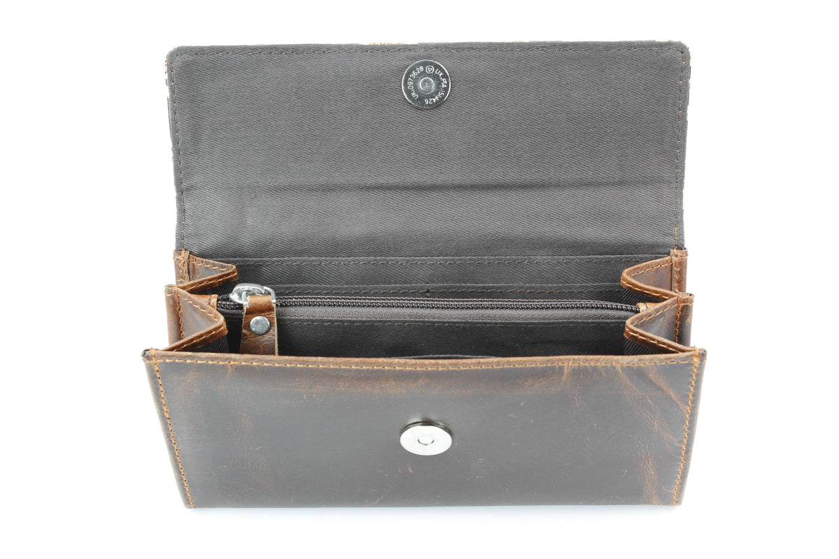 Women’s Rustic Brown Orange Aztec Clutch ABLW 18-2537