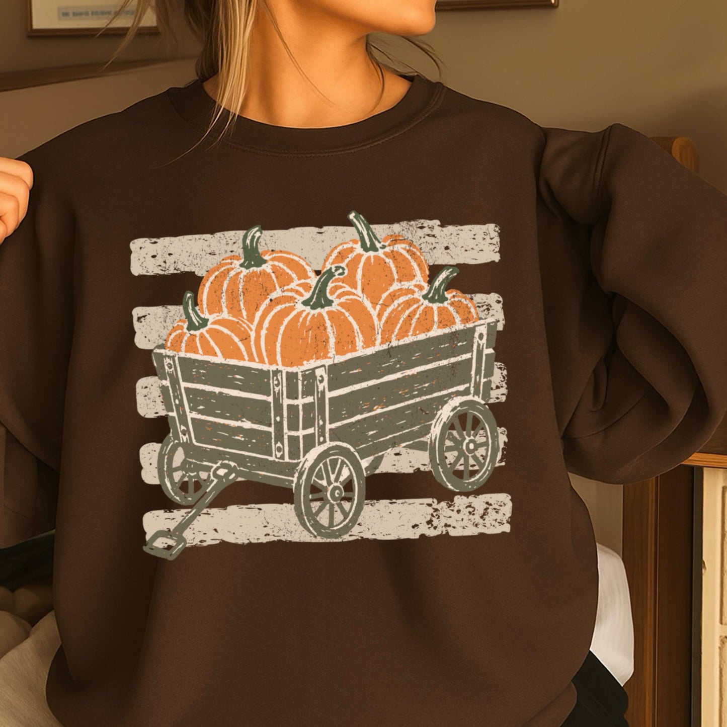 Pumpkin Wagon Fall Sweatshirt | Fall 2026 | Gildan