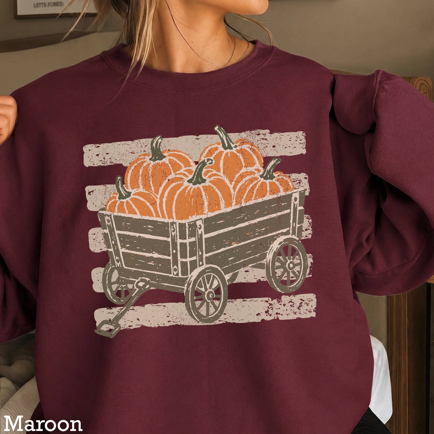Pumpkin Wagon Fall Sweatshirt | Fall 2026 | Gildan