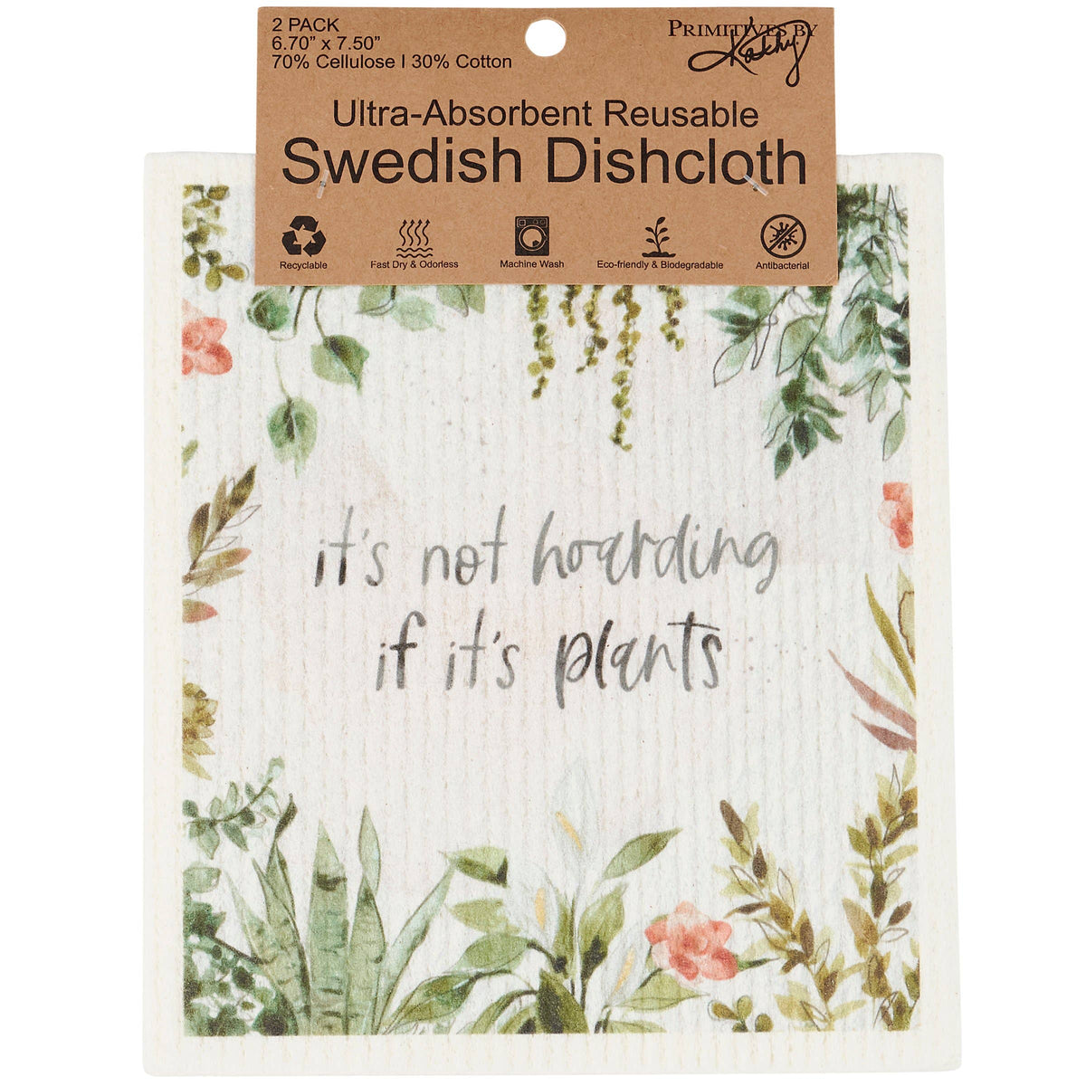 Not Hoarding Plants Swedish Dishcloth Set