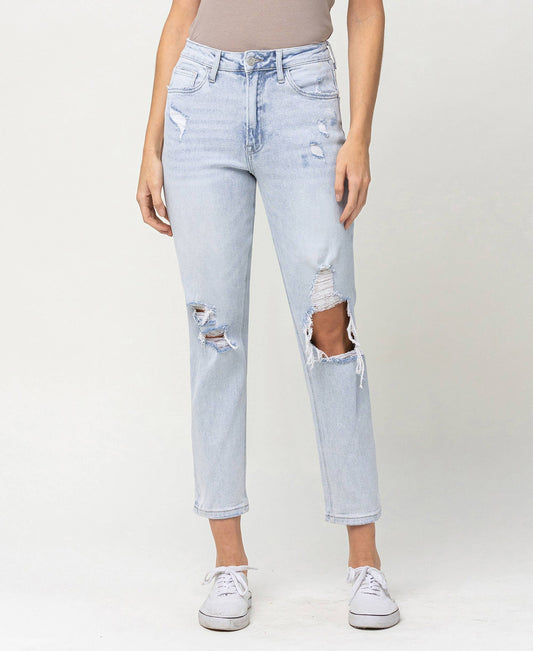 VERVET by FLYING MONKEY- SUPER HIGH RISE STRETCH MOM JEANS