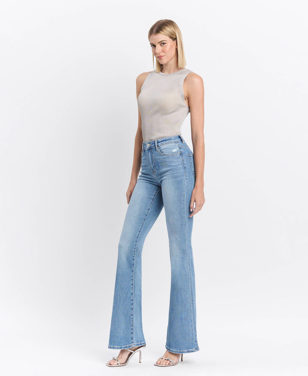 VERVET by FLYING MONKEY- HIGH RISE LONG FLARE JEANS