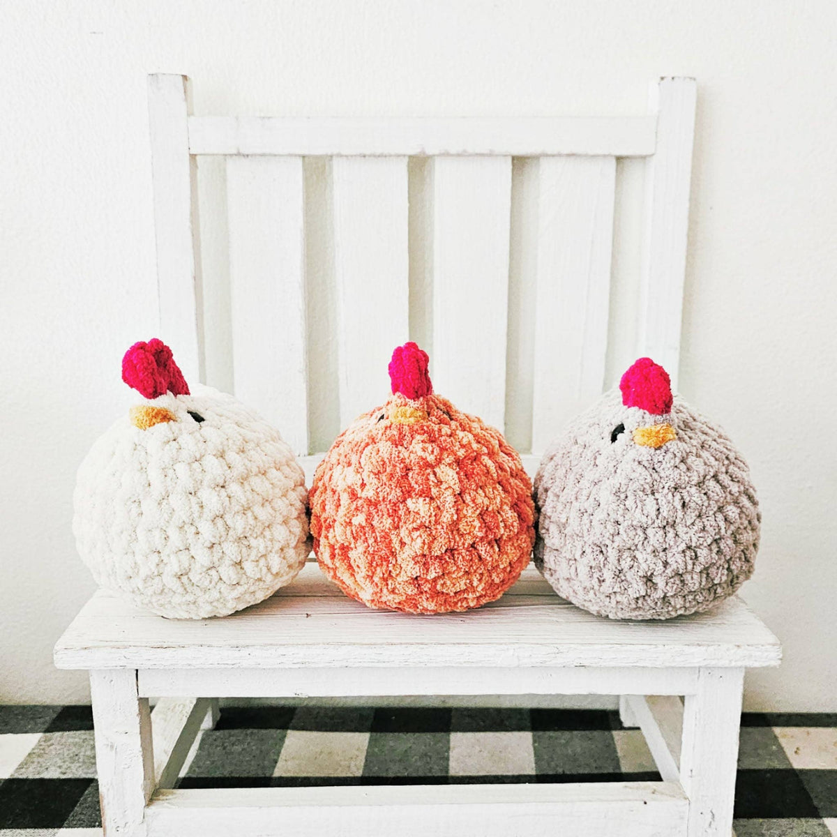 Crochet Chicken Plushie Toy | Farm Amigurumi Stuffed Animal