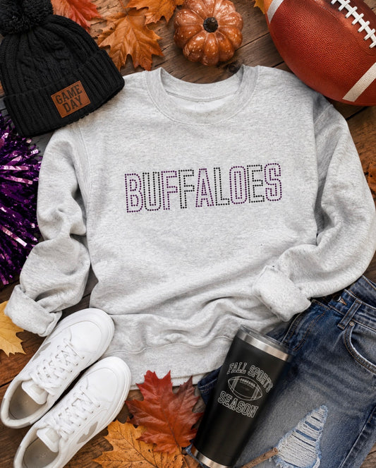 BUFFALOES- Gray Embroidered Sweatshirt