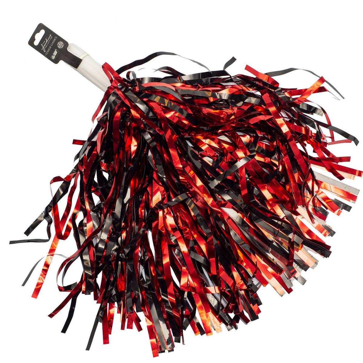 Red Black Shimmer Pom Poms